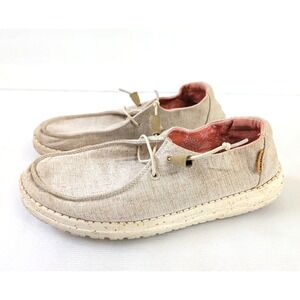 Hey Dude‎ Wendy Slip On Shoe Loafer Womens 9 Beige Casual Lightweight Beachy